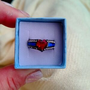 Elegant Blue Heart Ring